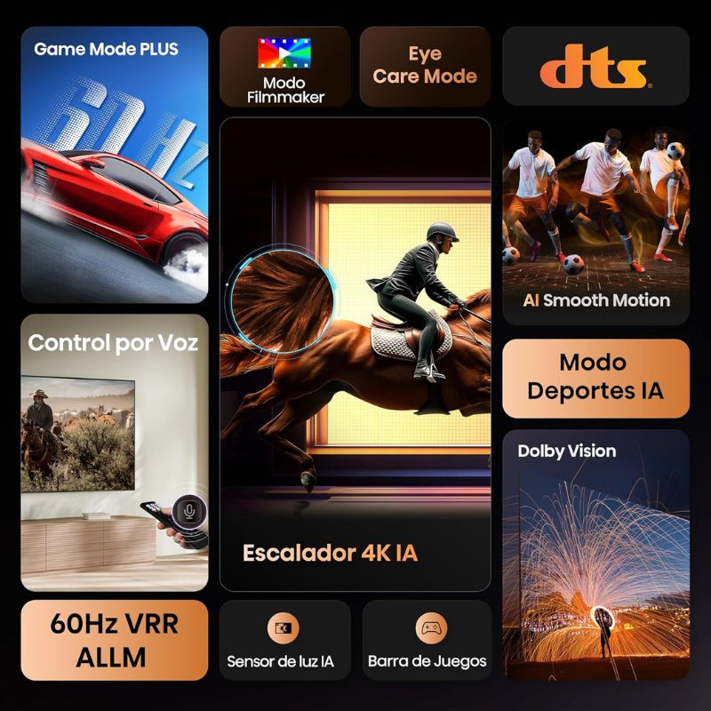 Hisense 85A6Q 85 pouces 4K Ultra HD LED noir, écran large avec cadres fins, Dolby Vision, IA 4K Upscaler, contrôle vocal, interface Smart TV - Ítem3