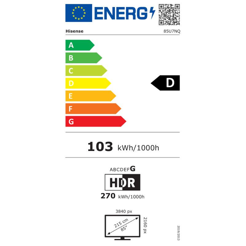Hisense 85U7NQ 85 polegadas 4K QLED com Dolby Vision Atmos, AI 4K Upscaler e Modo Filmmaker; moldura antracite e base dupla discreta - Item7