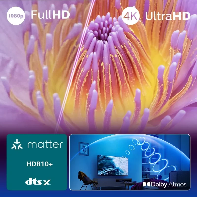 Philips 43PUS7000/12 TV 43 pulgadas 4K Ultra HD, HDR10+, Dolby Atmos, marco negro delgado, imagen nítida y colores vivos con Pixel Precise Ultra HD - Ítem4