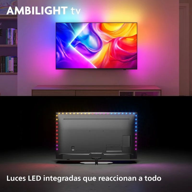 Philips The One 50PUS9010/12 50 pouces 4K UHD Smart TV avec Ambilight, dalle QLED, bords fins et pied central élégant, couleurs vives et contraste élevé - Ítem1