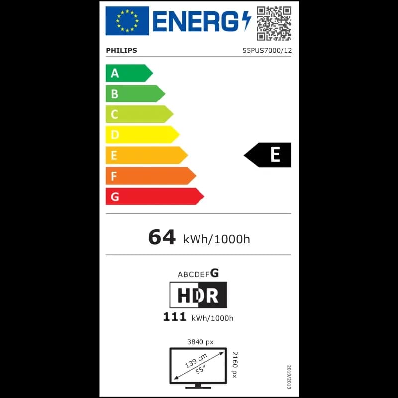 Arrière du Philips 55PUS7000/12 55 pouces 4K UHD LED Smart TV noir avec panneau arrière structuré, ports centraux, support mural compatible et câble