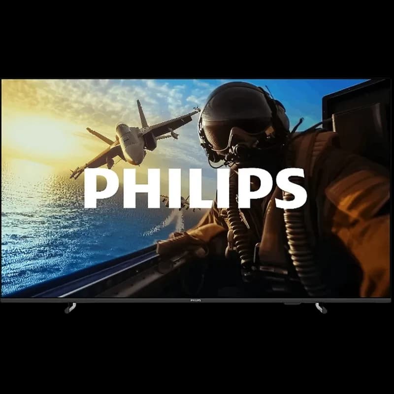 Philips 55PUS7000/12 55 pouces 4K UHD LED Smart TV noir, écran fin à bords minces, image nette et couleurs vives, logo Philips centré sur l’écran