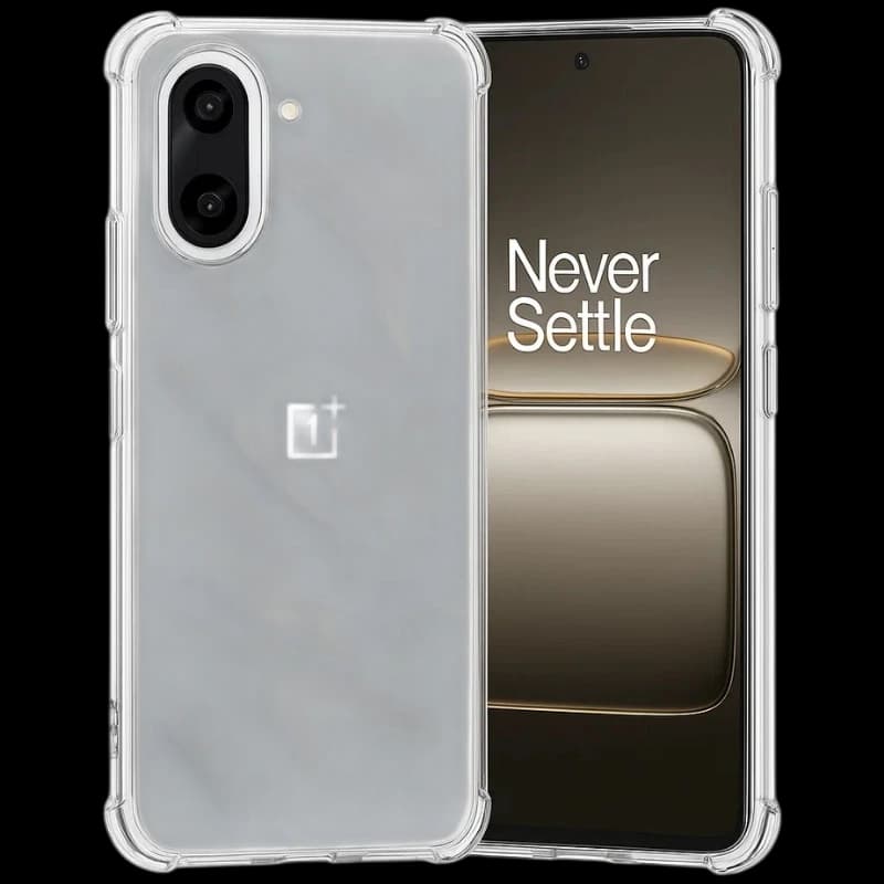 Capa de silicone transparente reforçada para OnePlus Nord CE 6 5G, cantos com proteção extra, recortes precisos, mantém o design e evita arranhões e