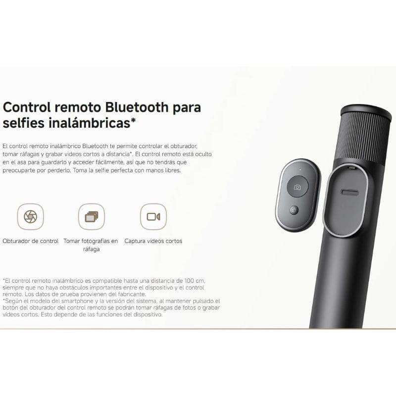 Xiaomi Selfie Stick Tripod Mini, control remoto