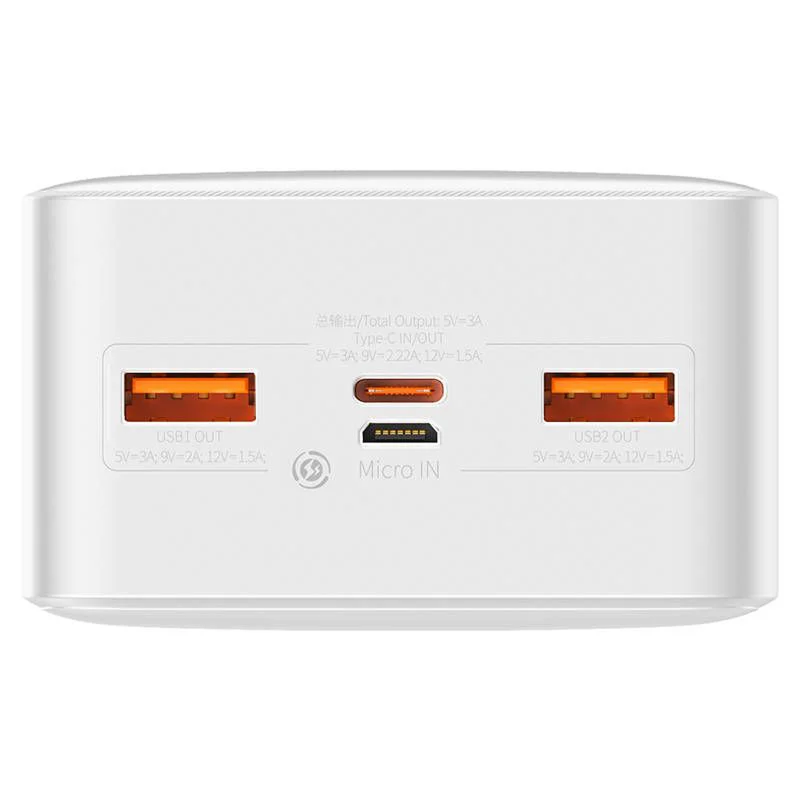 Power Bank con 2 Puertos USB-A + 1 USB-C Baseus- Blanco - Ítem2