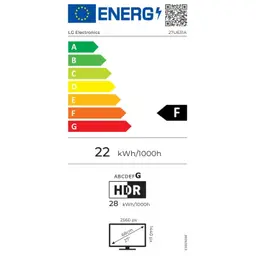 LG 27U631A-B 27 Quad HD IPS 100 Hz Preto, etiqueta energética