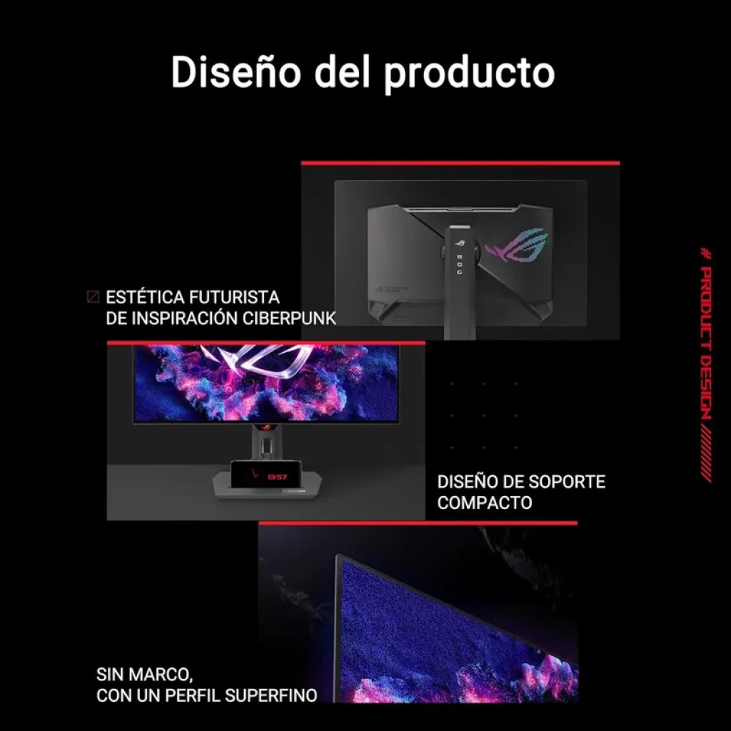 ASUS XG27AQDMG 27 pol OLED Quad HD com moldura fina, base robusta ajustável, logotipo ROG iluminado e cores vibrantes ideais para jogos - Item7
