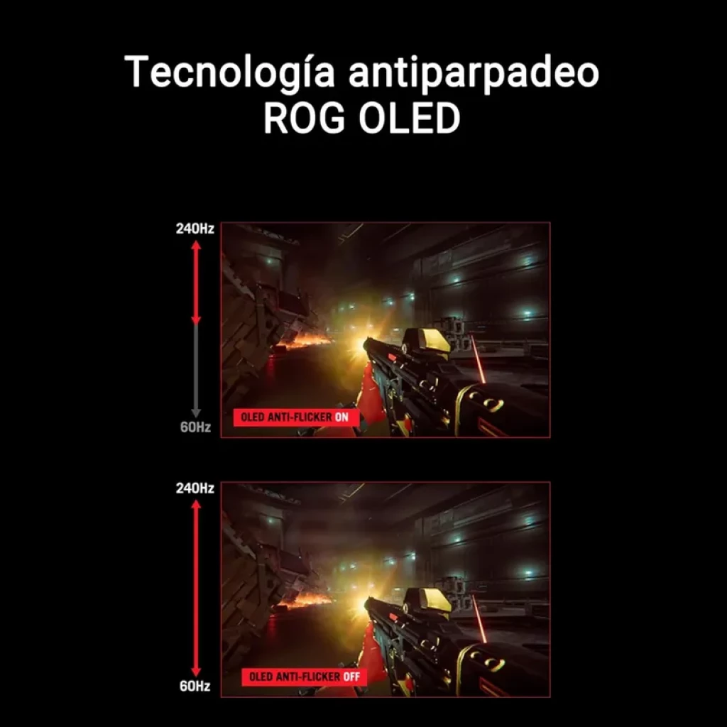 ASUS XG27AQDMG 27 pol OLED Quad HD com moldura fina, base robusta ajustável, logotipo ROG iluminado e cores vibrantes ideais para jogos - Item12