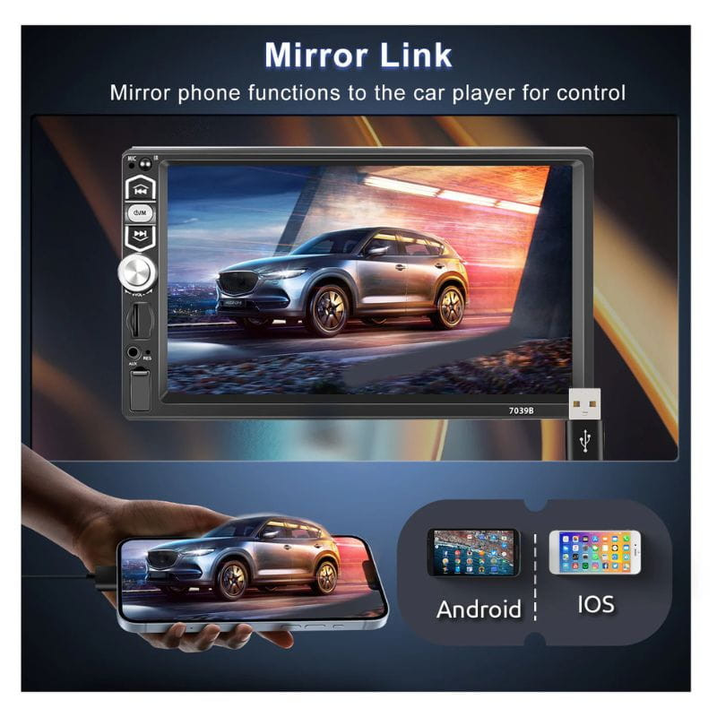 Pantalla táctil Podofo A3061 7 Pulgadas - Carplay y Android Auto DIN 1 - Ítem3