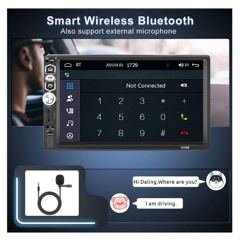 Pantalla táctil Podofo A3061 7 Pulgadas - Carplay y Android Auto DIN 1 - Ítem2