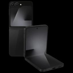 Samsung Galaxy Z Flip7 FE 5G noir reconditionné excellent état, design pliable, double écran brillant, double capteur photo arrière, charnière solide