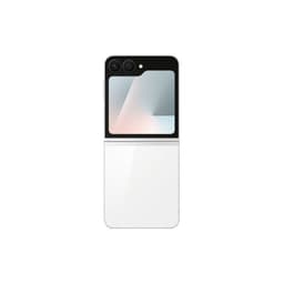 Samsung Galaxy Z Flip7 FE 5G 8Go 128Go Blanc avec grand écran externe carré, double appareil photo horizontal et coque pliable bicolore noir et blanc