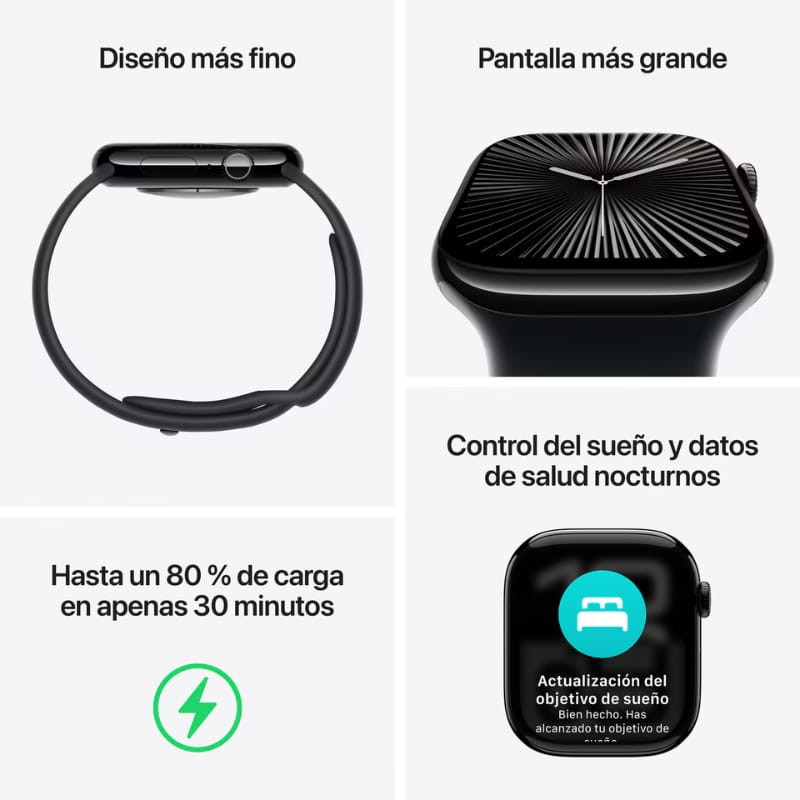 Apple Watch Series 10 GPS + Cellular 46 mm Titane Naturel avec Bracelet Sport Gris S/M - Ítem2