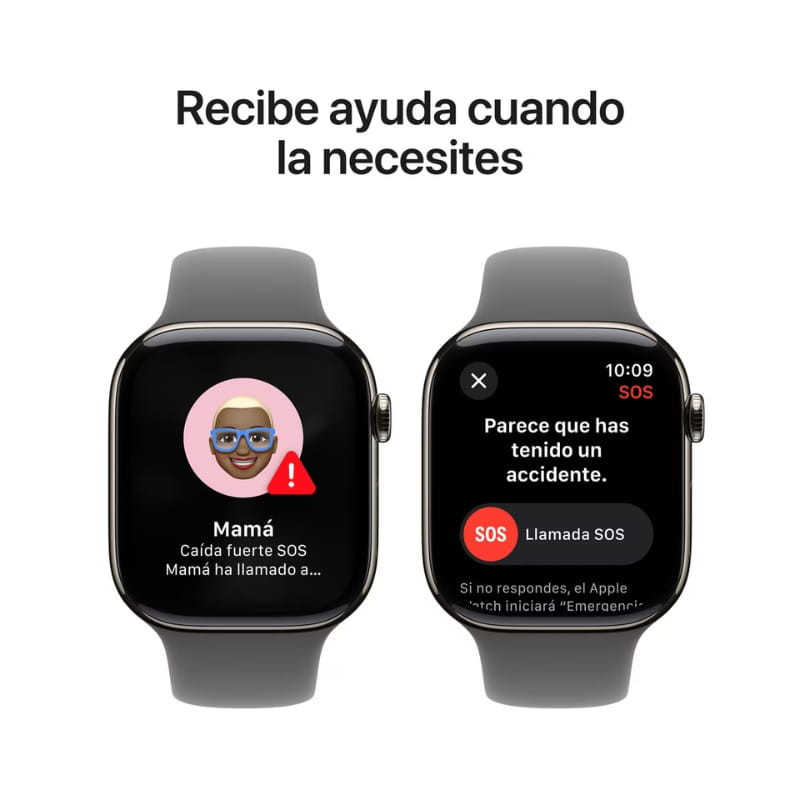 Apple Watch Series 10 GPS + Cellular 46 mm Titane Naturel avec Bracelet Sport Gris S/M - Ítem5