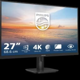 Philips 27E1N1800A/00 écran PC 27 pouces 4K Ultra HD IPS, bords fins, HDR, mode LowBlue, anti-scintillement, pied réglable noir élégant