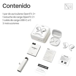 SHOKZ OpenFit 2+ Gris - Écouteurs sans fil Bluetooth, contenu de la boîte