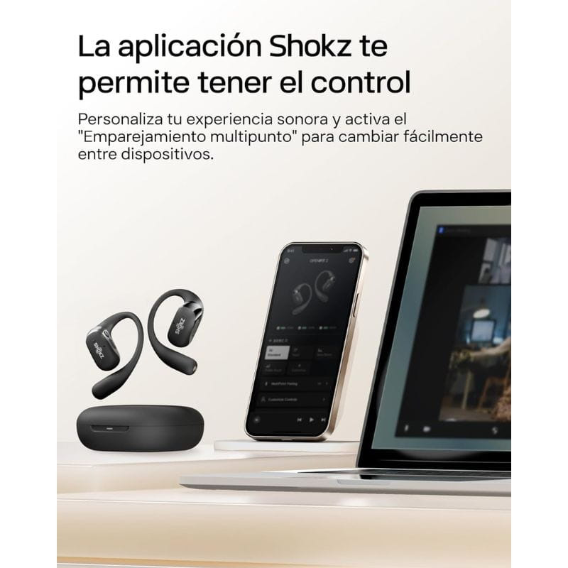 SHOKZ OpenFit 2 Bege – Auriculares Bluetooth - Item1