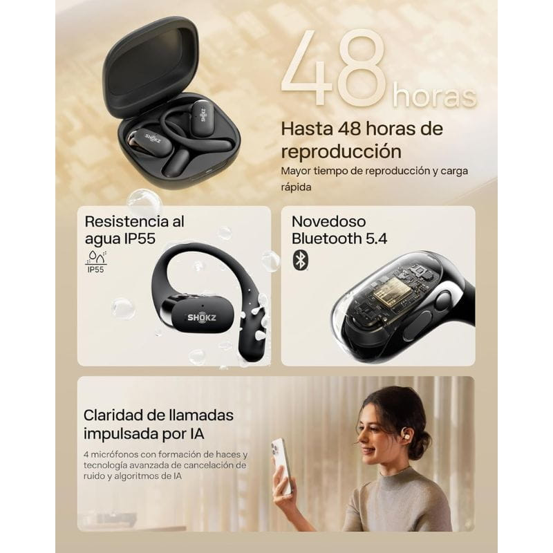 SHOKZ OpenFit 2 Bege – Auriculares Bluetooth - Item4