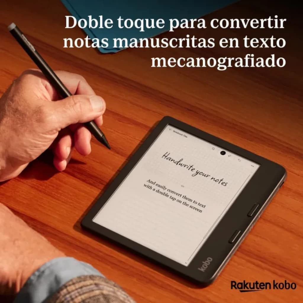Rakuten Kobo Stylus 2 Blanco con punta fina, botón lateral y carga USB-C, ideal para tomar notas manuscritas y convertirlas a texto en eBooks Kobo