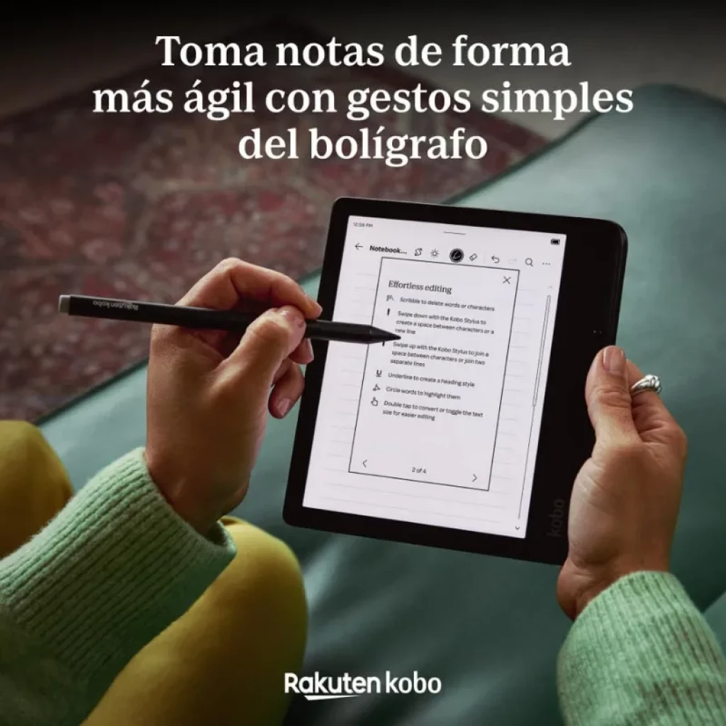 Rakuten Kobo Stylus 2 Blanco para eBooks con cuerpo delgado, botón lateral, punta fina y carga USB-C; diseño minimalista y ergonómico - Ítem7