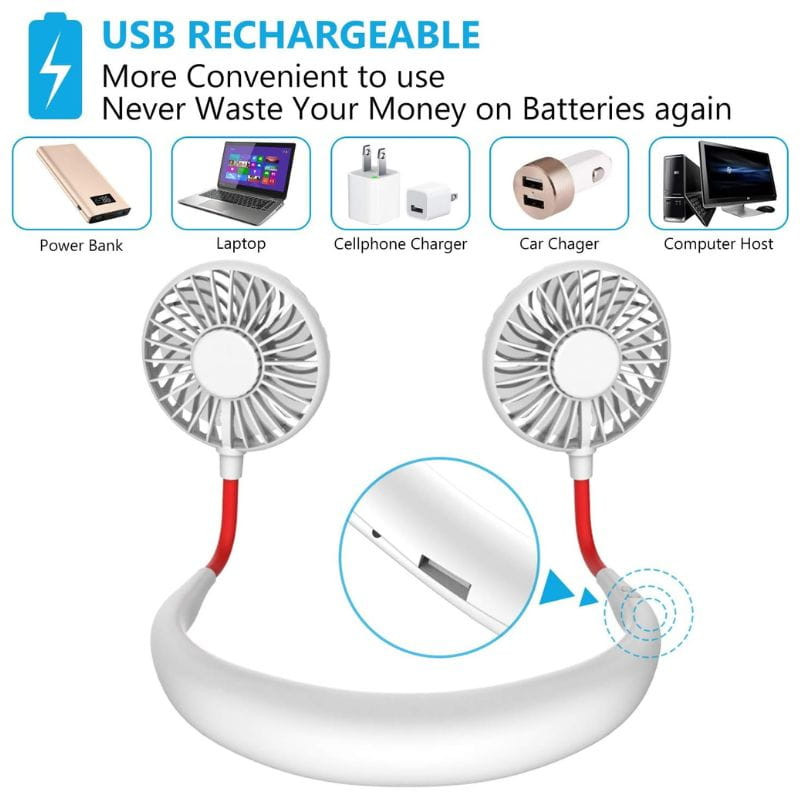 Ventilador de pescoço com aromaterapia e luzes Branco - Item1