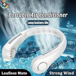 Ventilador de pescoço silencioso com 3 velocidades, 1800 mAh, recarregável por USB, silencioso