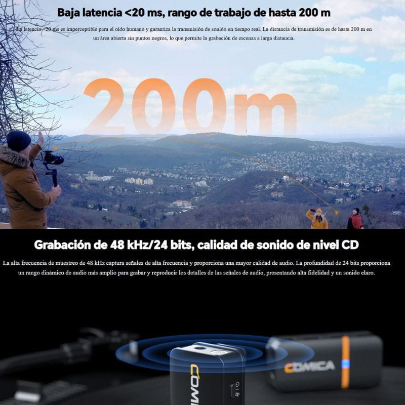 COMICA Vimo Q Micrófono Lavalier Inalámbrico de 4 Canales con Cancelación de Sonido - Blanco - Ítem4