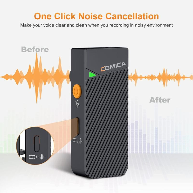 COMICA Vimo C2 Microfone Lavalier sem fio de 2 canais com controle e cancelamento de som - Item4