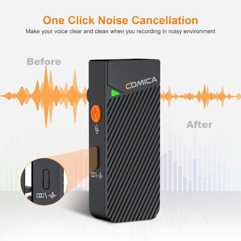 COMICA Vimo C3 Microfone Lavalier sem fio de 2 canais com controle e cancelamento de som - Item6