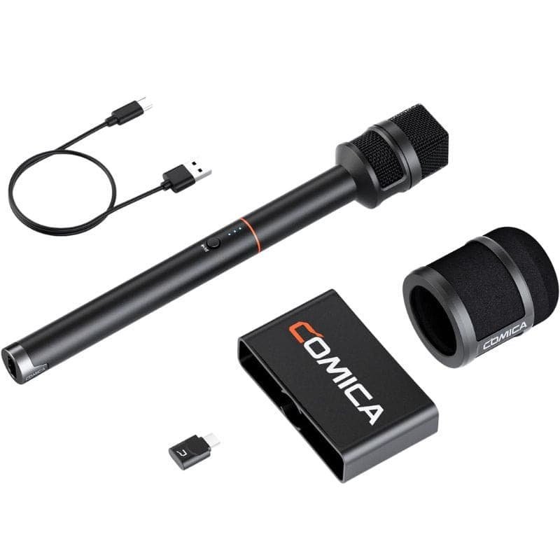 COMICA Revo S Microphone sans fil à main pour interviews USB-C, image couchée