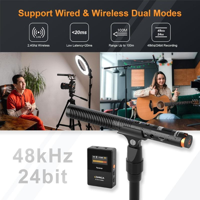 COMICA VM30 Microfone sem fio com gravação integrada e flutuante - Item6
