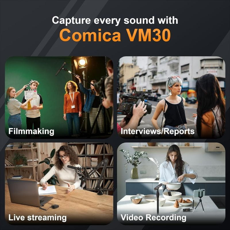 COMICA VM30 Microfone sem fio com gravação integrada e flutuante - Item2