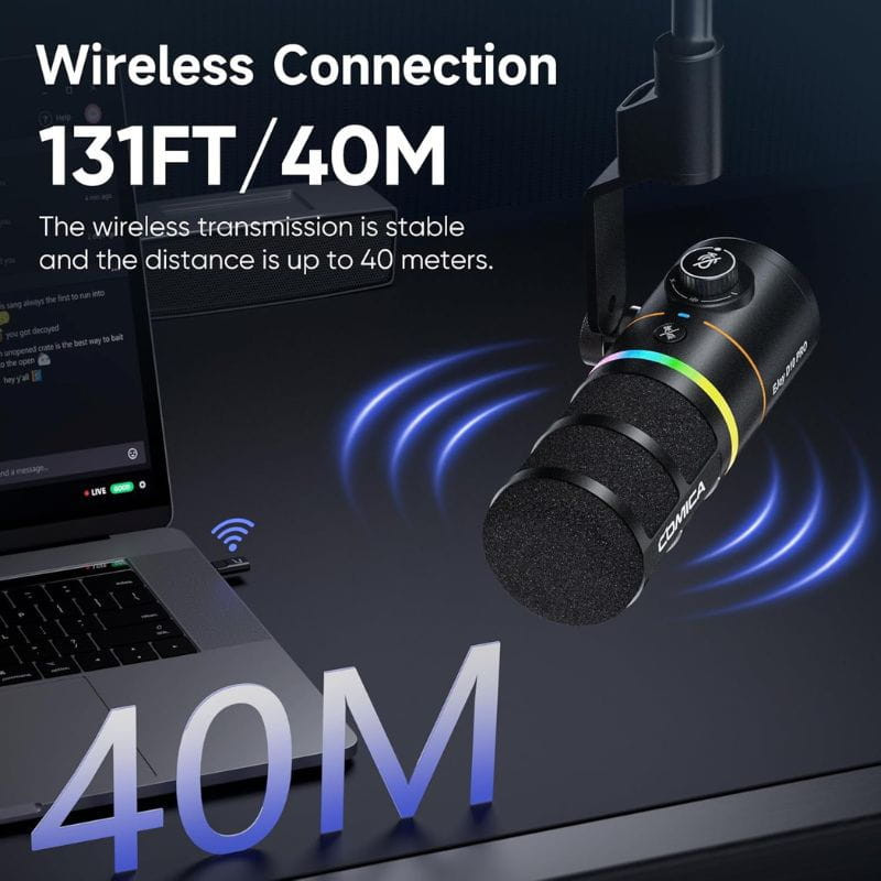 COMICA EJoy D10 Pro (D) Microfone sem fio para jogos, Preto - Item3