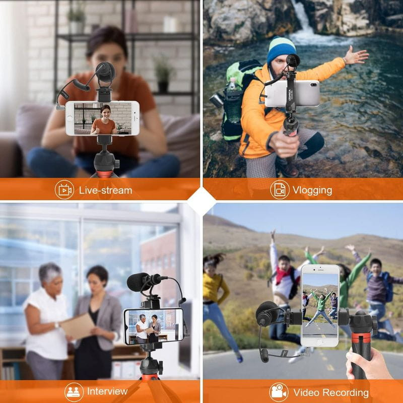 COMICA VM10-K2 PRO Tripé com Microfone - Kit de vídeo para smartphones - Item1