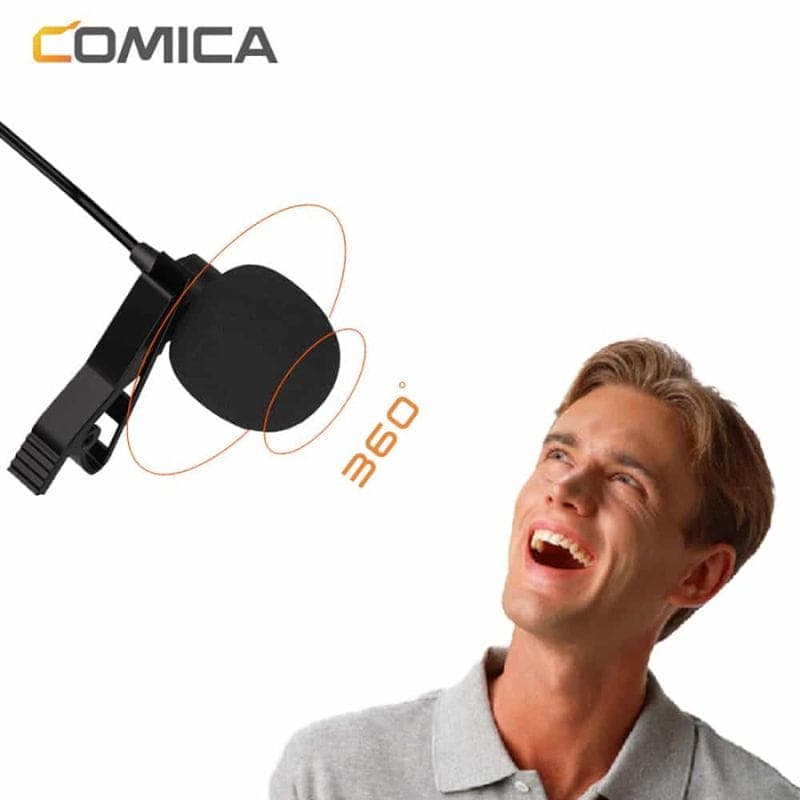 COMICA Microphone Lavalier pour Smartphone USB-C 4,5 m, son à 360º