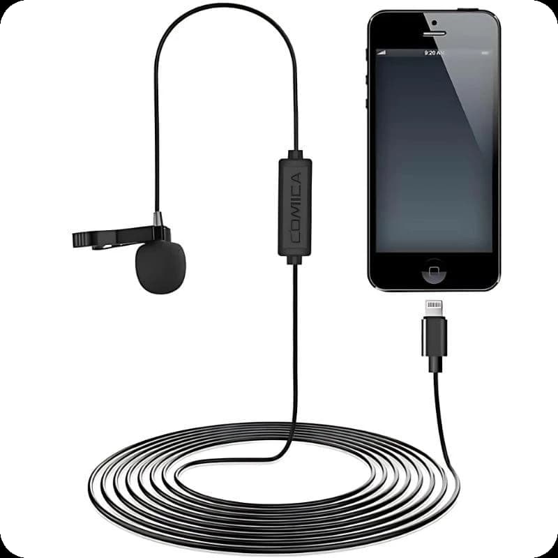 COMICA Microphone Lavalier pour Smartphone Lightning 4,5 m