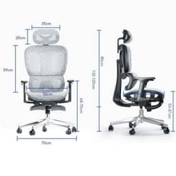Powerbasic Tondela - Silla de Oficina Ergonómica, medidas