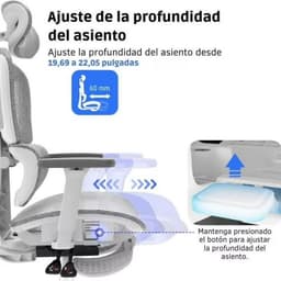 Powerbasic Tondela - Silla de Oficina Ergonómica, ajuste del asiento