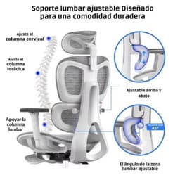 Powerbasic Tondela - Silla de Oficina Ergonómica, con soporte lumbar regulable