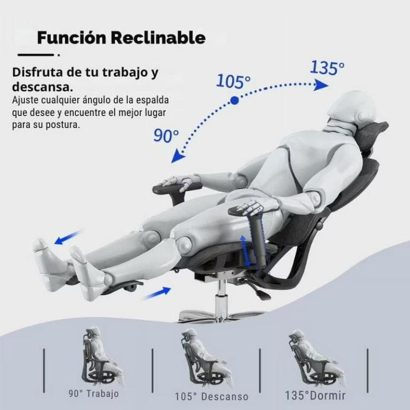 Powerbasic Tondela - Silla de Oficina Ergonómica, con función reclinable