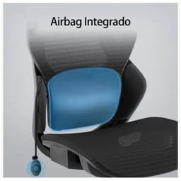 Cadeira de escritório ergonómica Amarante preta, apoio lombar