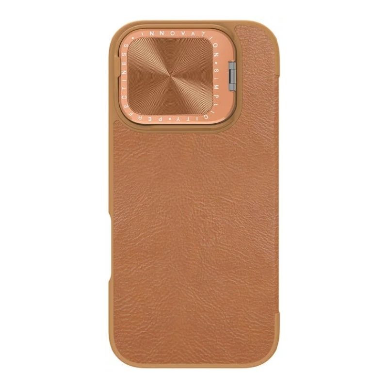 Nillkin Qin Prop Étui en cuir pour iPhone 16 Pro Max Marron - Ítem2