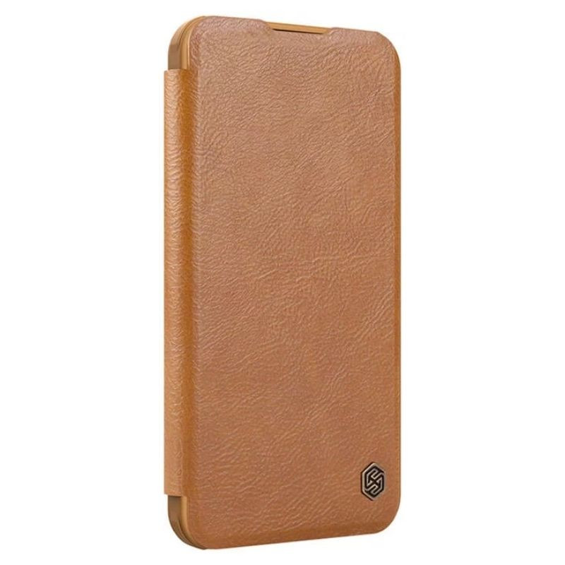 Nillkin Qin Prop Étui en cuir pour iPhone 16 Pro Max Marron - Ítem