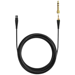 Câble audio noir pour Beyerdynamic DT 900 Pro X 48 Ω avec connecteur jack droit doré et adaptateur 6,35 mm, long et flexible pour usage studio et scène
