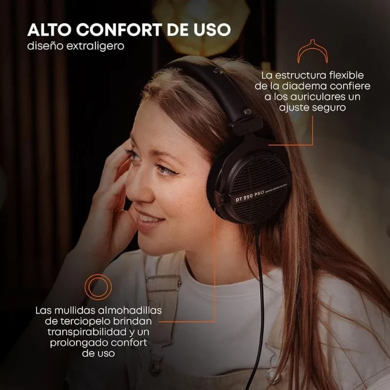 Beyerdynamic DT 990 PRO 80 Ω Black Edition - Auscultadores de estúdio com fio - Item3