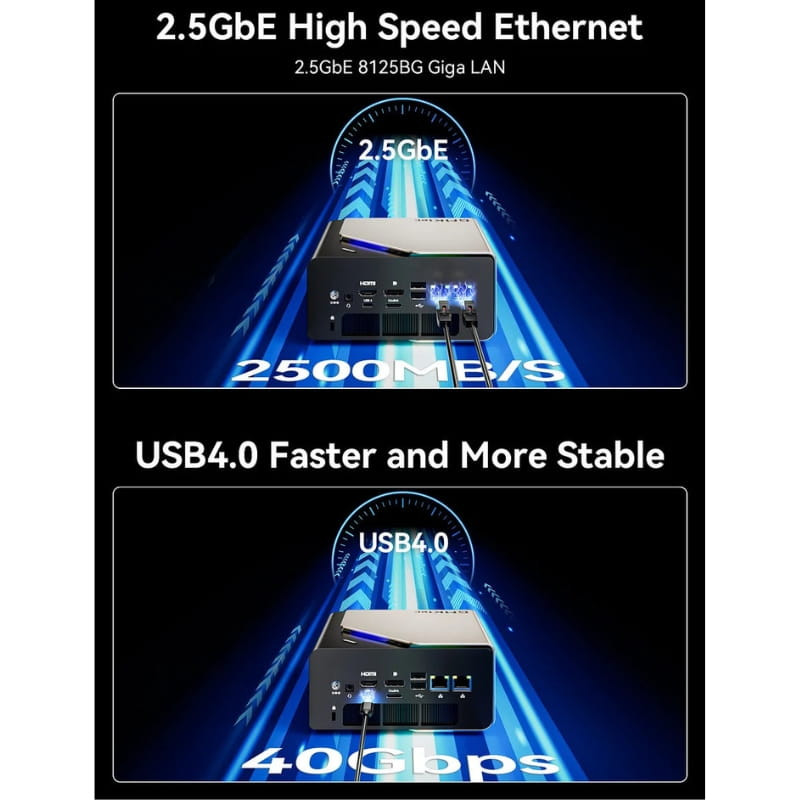 GMKtec EVO-T1 Intel Core Ultra 9 285H 64Go/1To Noir - Ítem9