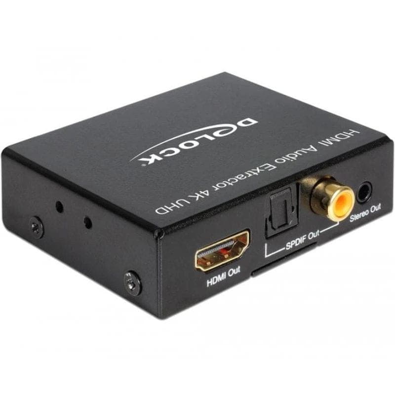 Extractor de áudio HDMI 4K 30 Hz da Delock, imagem das interfaces traseiras