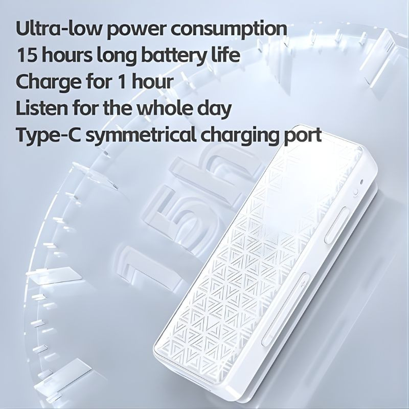 FiiO BTR11 - Amplificateur/DAC Bluetooth blanc, boîtier compact avec motif triangulaire, boutons latéraux volume et alimentation, design minimaliste - Ítem1