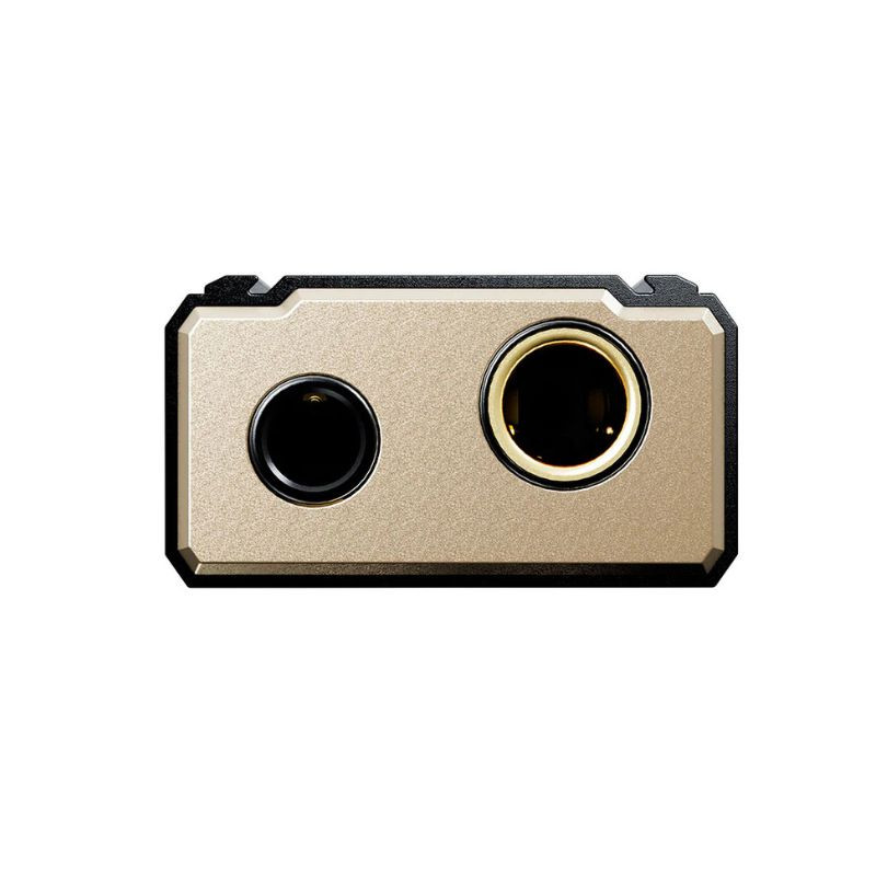 FiiO KA5 – Amplificateur/DAC portable noir, boîtier anguleux métal, écran OLED latéral affichage PCM/DSD, logo Hi-Res, finitions dorées élégantes. - Ítem3