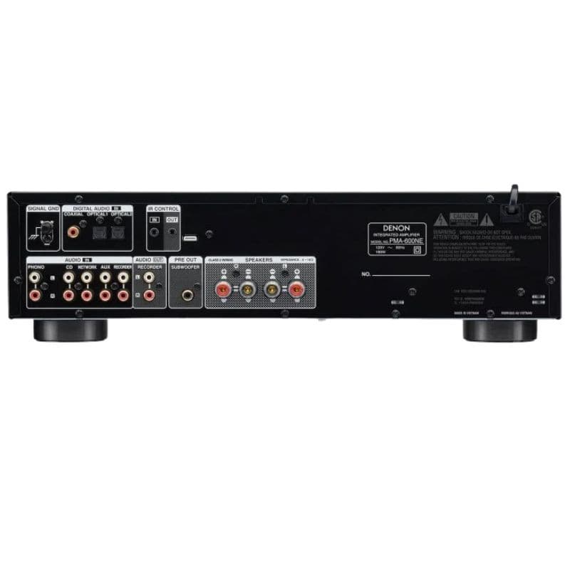 DENON PMA-600N Argent - Amplificateur, vue arrière avec toutes les entrées et ports